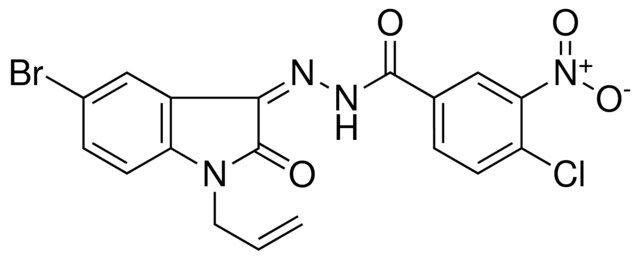 4-CL-3-NITRO-BENZOIC ACID (1-ALLYL-5-BR-2-OXO-1,2-2H-INDOL-3-YLIDENE)-HYDRAZIDE