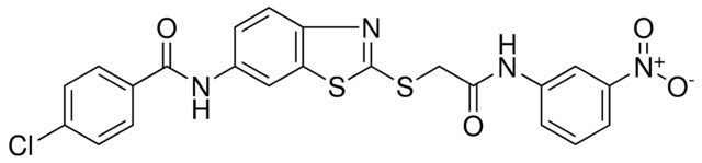 4-CL-N(2-((3-NITRO-PHENYLCARBAMOYL)-METHYLSULFANYL)-BENZOTHIAZOL-6-YL)-BENZAMIDE