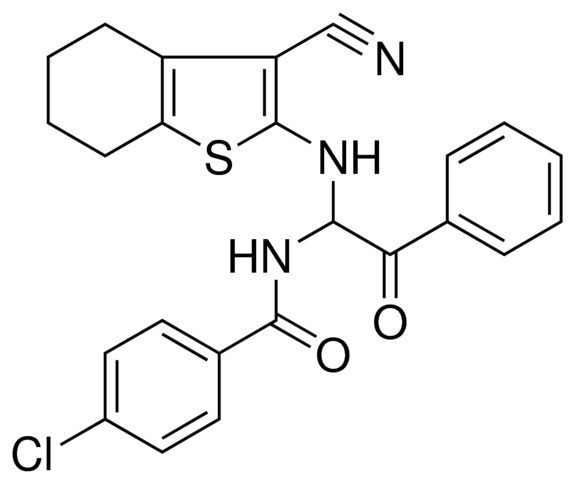 4-CL-N-(1-(3-CYANO-4,5,6,7-4H-BENZO(B)THIOPHEN-2-YLAMINO)2-OXO-2-PH-ET)BENZAMIDE