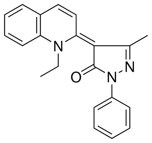 4-(1-ETHYL-1H-QUINOLIN-2-YLIDENE)-5-METHYL-2-PHENYL-2,4-DIHYDRO-PYRAZOL-3-ONE