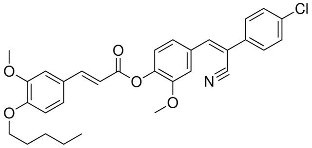 4-(2-(4-CL-PH)-2-CYANOVINYL)-2-METHOXYPHENYL 3-(3-MEO-4-(PENTYLOXY)PH)ACRYLATE