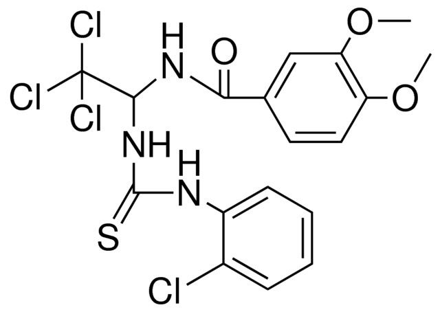 3,4-DIMETHOXY-N-(2,2,2-TRICHLORO-1-(3-(2-CL-PHENYL)-THIOUREIDO)-ETHYL)-BENZAMIDE