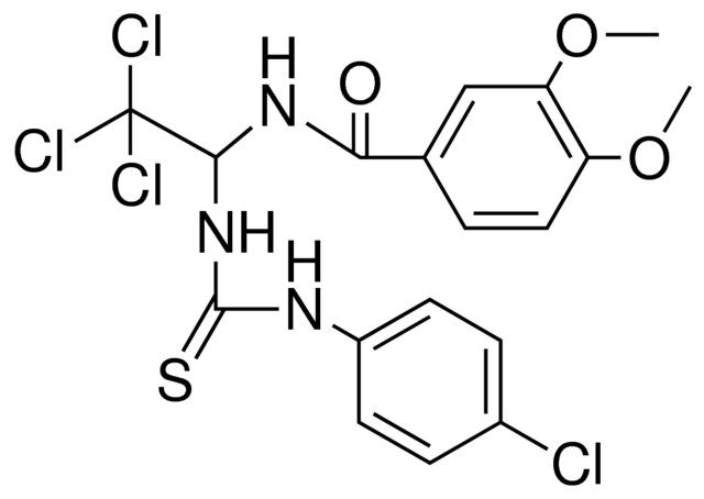 3,4-DIMETHOXY-N-(2,2,2-TRICHLORO-1-(3-(4-CL-PHENYL)-THIOUREIDO)-ETHYL)-BENZAMIDE