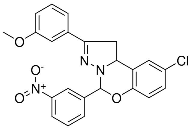 3(9-CL-5(3-NITRO-PH)1,10B-DIHYDROPYRAZOLO(1,5-C)(1,3)BENZOXAZIN-2-YL)PH ME ETHER