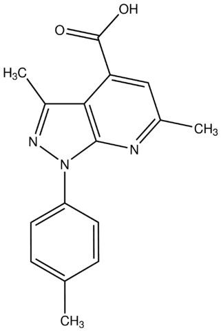 3,6-Dimethyl-1-<i>p</i>-tolyl-1<i>H</i>-pyrazolo[3,4-<i>b</i>]pyridine-4-carboxylic acid