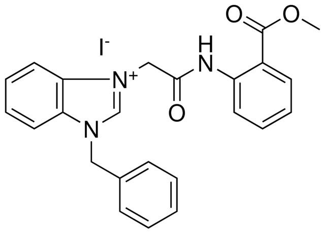 3-BENZYL-1-(2-(2-(MEO-CARBONYL)ANILINO)-2-OXOETHYL)-3H-BENZIMIDAZOL-1-IUM IODIDE