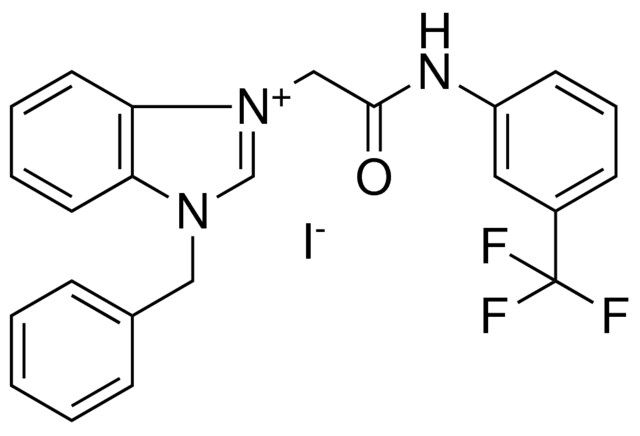 3-BENZYL-1-(2-OXO-2-(3-(TRI-F-ME)ANILINO)ETHYL)-3H-BENZIMIDAZOL-1-IUM IODIDE