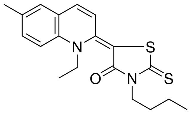 3-BUTYL-5-(1-ETHYL-6-METHYL-1H-QUINOLIN-2-YLIDENE)-2-THIOXO-THIAZOLIDIN-4-ONE