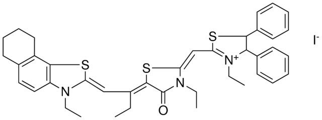 3-ETHYL-2-[(E)-((5Z)-3-ETHYL-5-{1-[(Z)-(3-ETHYL-6,7,8,9-TETRAHYDRONAPHTHO[2,1-D][1,3]THIAZOL-2(3H)-YLIDENE)METHYL]PROPYLIDENE}-4-OXO-1,3-THIAZOLIDIN-2-YLIDENE)METHYL]-4,5-DIPHENYL-4,5-DIHYDRO-1,3-THIAZOL-3-IUM IODIDE