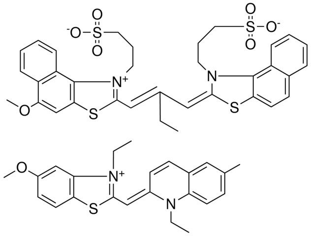 3-ETHYL-2-[(E)-(1-ETHYL-6-METHYL-2(1H)-QUINOLINYLIDENE)METHYL]-5-METHOXY-1,3-BENZOTHIAZOL-3-IUM 3-((2E)-2-{(2E)-2-ETHYL-3-[5-METHOXY-1-(3-SULFONATOPROPYL)NAPHTHO[1,2-D][1,3]THIAZOL-1-IUM-2-YL]-2-PROPENYLIDENE}NAPHTHO[1,2-D][1,3]THIAZOL-1-YL)-1-PROPANESULFONATE