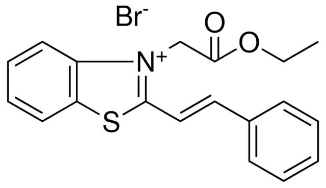 3-ETHOXYCARBONYLMETHYL-2-STYRYL-BENZOTHIAZOL-3-IUM, BROMIDE