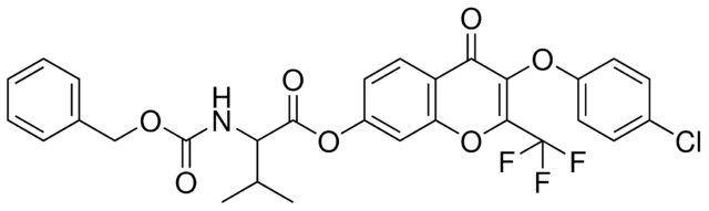 3-(4-CHLOROPHENOXY)-4-OXO-2-(TRIFLUOROMETHYL)-4H-CHROMEN-7-YL 2-{[(BENZYLOXY)CARBONYL]AMINO}-3-METHYLBUTANOATE