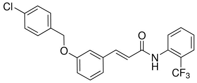 3-(3-((4-CHLOROBENZYL)OXY)PHENYL)-N-(2-(TRIFLUOROMETHYL)PHENYL)-2-PROPENAMIDE