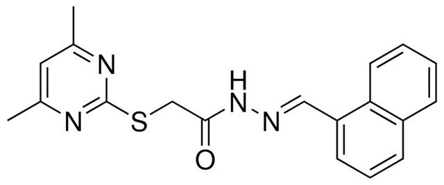 2(4,6-DI-ME-PYRIMIDIN-2-YLSULFANYL)ACETIC ACID NAPHTHALEN-1YLMETHYLENE-HYDRAZIDE