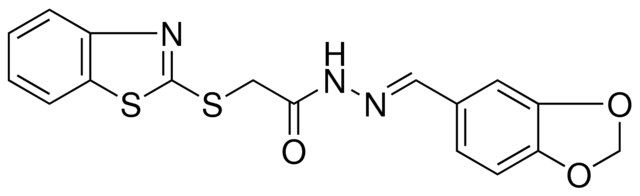 2(BENZOTHIAZOL-2-YLSULFANYL)ACETIC ACID BENZO(1,3)DIOXOL-5-YLMETHYLENE-HYDRAZIDE