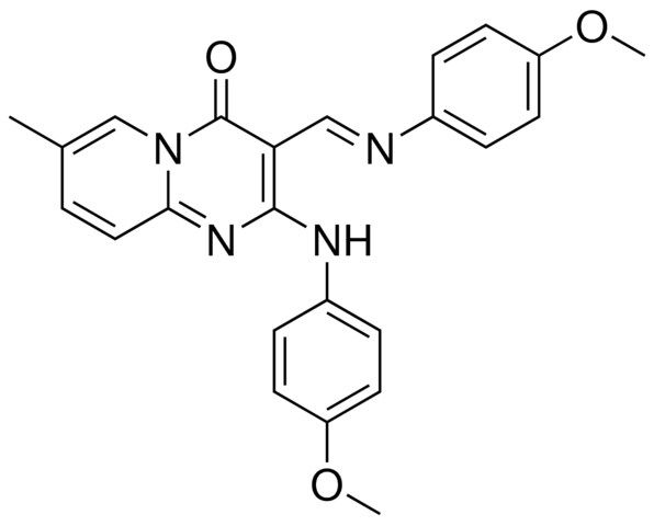 2(4-MEO-PHENYLAMINO)3-((4-MEO-PHENYLIMINO)-ME)-7-ME-PYRIDO(1,2-A)PYRIMIDIN-4-ONE