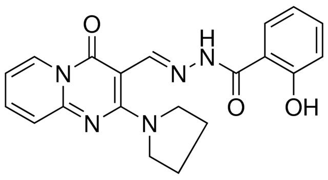 2-HYDROXY-N'-{(E)-[4-OXO-2-(1-PYRROLIDINYL)-4H-PYRIDO[1,2-A]PYRIMIDIN-3-YL]METHYLIDENE}BENZOHYDRAZIDE