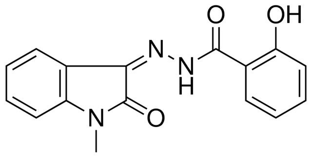 2-HYDROXY-BENZOIC ACID (1-METHYL-2-OXO-1,2-DIHYDRO-INDOL-3-YLIDENE)-HYDRAZIDE