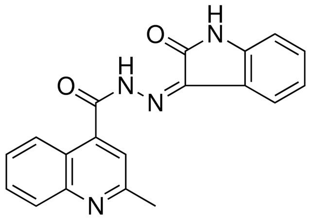 2-ME-QUINOLINE-4-CARBOXYLIC ACID (2-OXO-1,2-DIHYDRO-INDOL-3-YLIDENE)-HYDRAZIDE