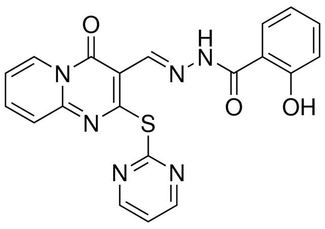 2-HYDROXY-N'-{(E)-[4-OXO-2-(2-PYRIMIDINYLSULFANYL)-4H-PYRIDO[1,2-A]PYRIMIDIN-3-YL]METHYLIDENE}BENZOHYDRAZIDE