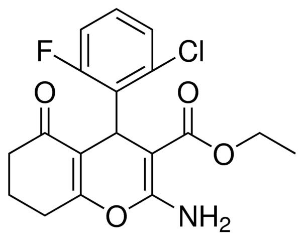 2-AMINO-4-(2-CL-6-F-PH)-5-OXO-5,6,7,8-4H-4H-CHROMENE-3-CARBOXYLIC ACID ET ESTER