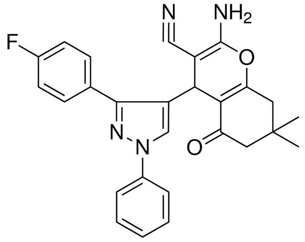 2-AMINO-4-[3-(4-FLUOROPHENYL)-1-PHENYL-1H-PYRAZOL-4-YL]-7,7-DIMETHYL-5-OXO-5,6,7,8-TETRAHYDRO-4H-CHROMENE-3-CARBONITRILE