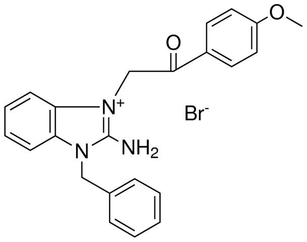 2-AMINO-3-BZL-1-(2-(4-MEO-PHENYL)-2-OXO-ETHYL)-3H-BENZOIMIDAZOL-1-IUM, BROMIDE