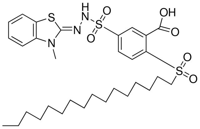 2-(HEXADECYLSULFONYL)-5-SULFOBENZOIC ACID 5-(3-ME-2-BENZOTHIAZOLINYLIDEN)HYDRAZ