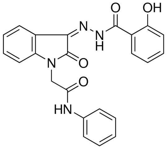 2-(3-((2-HO-BENZOYL)-HYDRAZONO)-2-OXO-2,3-DIHYDRO-INDOL-1-YL)-N-PHENYL-ACETAMIDE