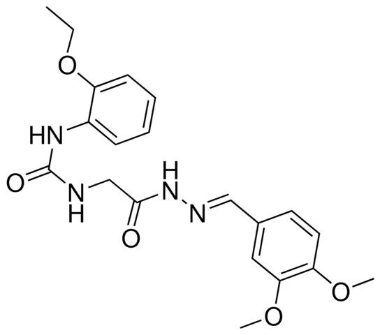 2-(3-(2-ETHOXYPHENYL)UREIDO)ACETIC (3,4-DIMETHOXYBENZYLIDENE)HYDRAZIDE