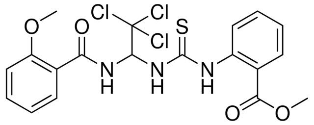 2-(3-(2,2,2-TRI-CL-1-(2-MEO-BENZOYLAMINO)-ET)-THIOUREIDO)-BENZOIC ACID ME ESTER