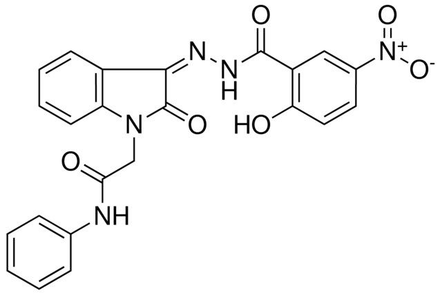 2-(3-((2-HO-5-NITRO-BENZOYL)-HYDRAZONO)-2-OXO-2H-INDOL-1-YL)-N-PHENYL-ACETAMIDE