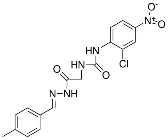 2-(3-(2-CHLORO-4-NITROPHENYL)UREIDO)ACETIC (4-METHYLBENZYLIDENE)HYDRAZIDE