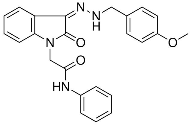 2-(3-((4-MEO-BENZYL)-HYDRAZONO)-2-OXO-2,3-DIHYDRO-INDOL-1-YL)-N-PHENYL-ACETAMIDE