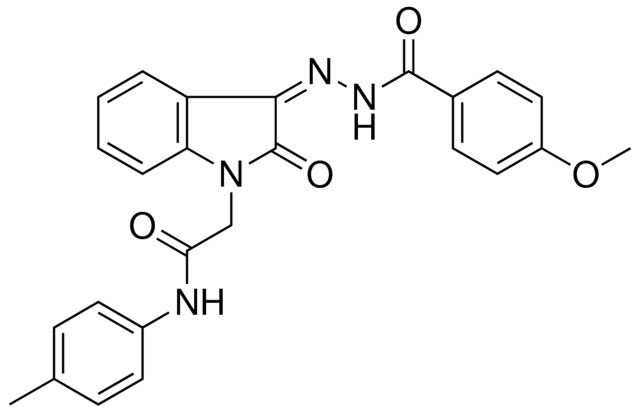 2-(3-((4-MEO-BENZOYL)HYDRAZONO)-2-OXO-2,3-DIHYDRO-INDOL-1-YL)N-P-TOLYL-ACETAMIDE