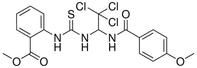 2-(3-(2,2,2-TRI-CL-1-(4-MEO-BENZOYLAMINO)-ET)-THIOUREIDO)-BENZOIC ACID ME ESTER