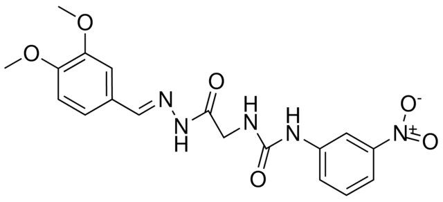 2-(3-(3-NITROPHENYL)UREIDO)ACETIC (3,4-DIMETHOXYBENZYLIDENE)HYDRAZIDE