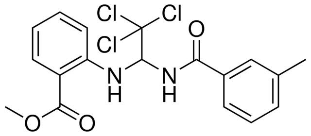 2-(2,2,2-TRICHLORO-1-(3-ME-BENZOYLAMINO)-ETHYLAMINO)-BENZOIC ACID METHYL ESTER