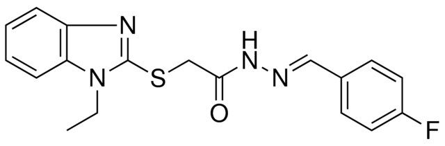 2-(1-ET-1H-BENZOIMIDAZOL-2-YLSULFANYL)-ACETIC ACID (4-F-BENZYLIDENE)-HYDRAZIDE