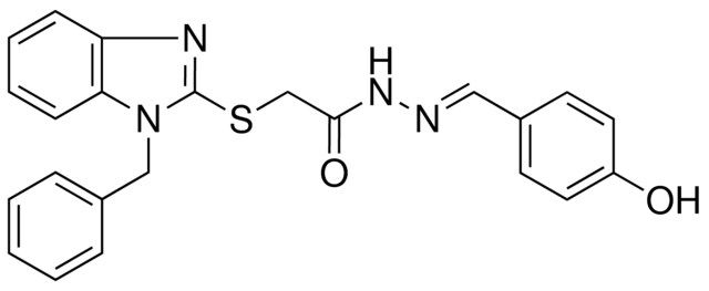 2-(1-BZL-1H-BENZOIMIDAZOL-2-YLSULFANYL)-ACETIC ACID (4-HO-BENZYLIDENE)-HYDRAZIDE