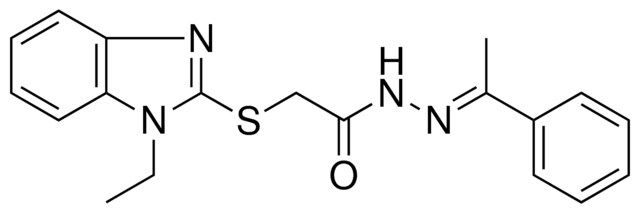 2-(1-ET-1H-BENZOIMIDAZOL-2-YLSULFANYL)-ACETIC ACID (1-PH-ETHYLIDENE)-HYDRAZIDE