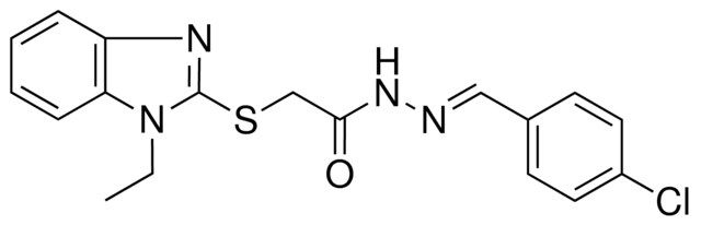 2-(1-ET-1H-BENZOIMIDAZOL-2-YLSULFANYL)-ACETIC ACID (4-CL-BENZYLIDENE)-HYDRAZIDE