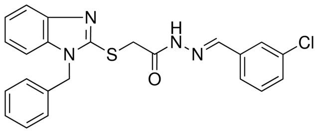 2-(1-BZL-1H-BENZOIMIDAZOL-2-YLSULFANYL)-ACETIC ACID (3-CL-BENZYLIDENE)-HYDRAZIDE