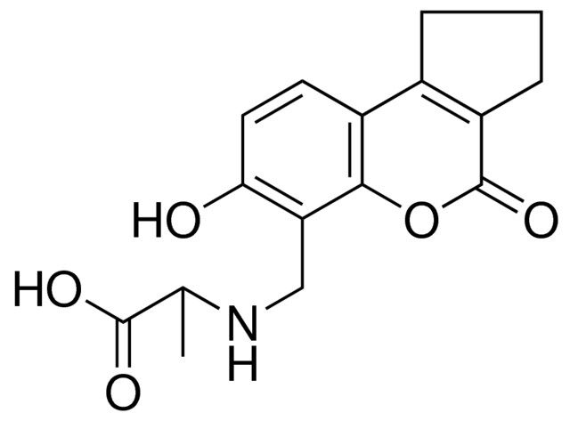 2-((7-HO-4-OXO-1,2,3,4-4H-CYCLOPENTA(C)CHROMEN-6-YLMETHYL)-AMINO)-PROPIONIC ACID