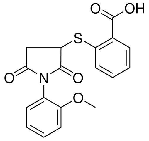 2-(1-(2-METHOXY-PHENYL)-2,5-DIOXO-PYRROLIDIN-3-YLSULFANYL)-BENZOIC ACID