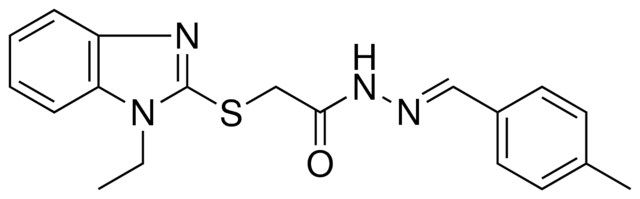 2-(1-ET-1H-BENZOIMIDAZOL-2-YLSULFANYL)-ACETIC ACID (4-ME-BENZYLIDENE)-HYDRAZIDE