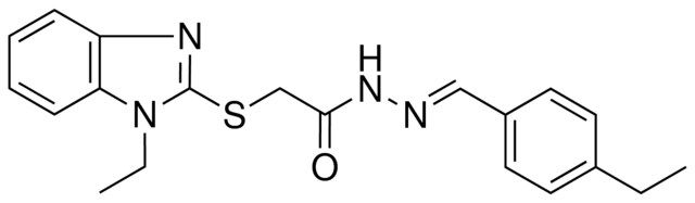 2-(1-ET-1H-BENZOIMIDAZOL-2-YLSULFANYL)-ACETIC ACID (4-ET-BENZYLIDENE)-HYDRAZIDE