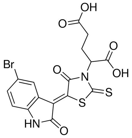 2-[(5Z)-5-(5-BROMO-2-OXO-1,2-DIHYDRO-3H-INDOL-3-YLIDENE)-4-OXO-2-THIOXO-1,3-THIAZOLIDIN-3-YL]PENTANEDIOIC ACID