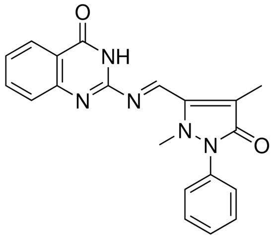 2-{[(E)-(2,4-DIMETHYL-5-OXO-1-PHENYL-2,5-DIHYDRO-1H-PYRAZOL-3-YL)METHYLIDENE]AMINO}-4(3H)-QUINAZOLINONE