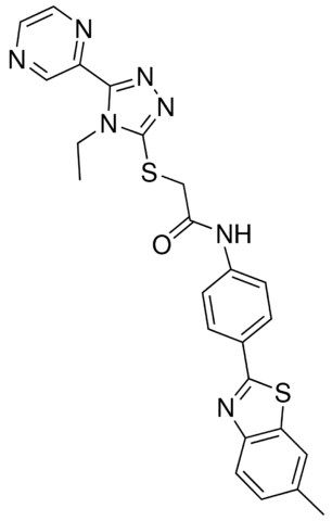 2-{[4-ETHYL-5-(2-PYRAZINYL)-4H-1,2,4-TRIAZOL-3-YL]SULFANYL}-N-[4-(6-METHYL-1,3-BENZOTHIAZOL-2-YL)PHENYL]ACETAMIDE